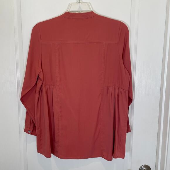 Soft Surroundings Halsey Tencel Button Down Tunic Shirt Rose Pink NEW LP - Picture 5 of 5